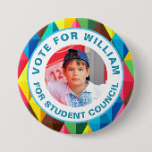 Stem voor President: Studentenraad Ronde Button 7,6 Cm (Voorkant)