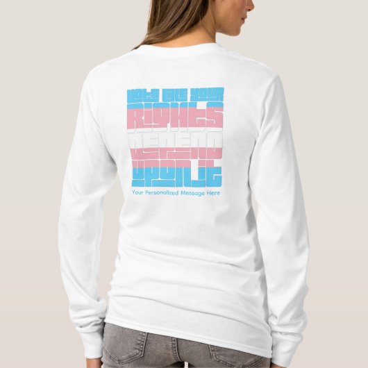 Stem voor Trans Rights met lange mouwen T-shirt (Achterkant)