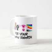 Stem voor uw mensenrechten koffiemok (Voorkant links)