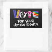 Stem voor uw mensenrechten rechthoekige sticker (Tas)