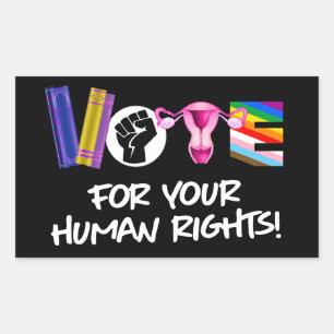 Stem voor uw mensenrechten rechthoekige sticker
