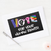 Stem voor uw mensenrechten rechthoekige sticker (Envelop)