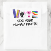 Stem voor uw mensenrechten rechthoekige sticker (Tas)