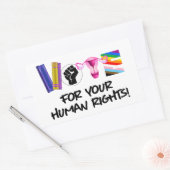 Stem voor uw mensenrechten rechthoekige sticker (Envelop)