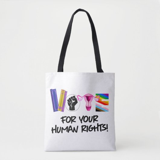 Stem voor uw mensenrechten tote bag (Voorkant)