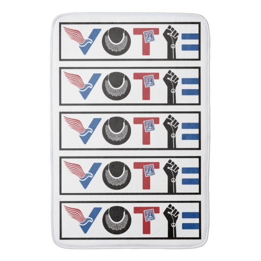 STEM voor Vrijheid, RBG, USPS, Vrede, BLM, Gelijkh Badmat (Voorkant Verticaal)