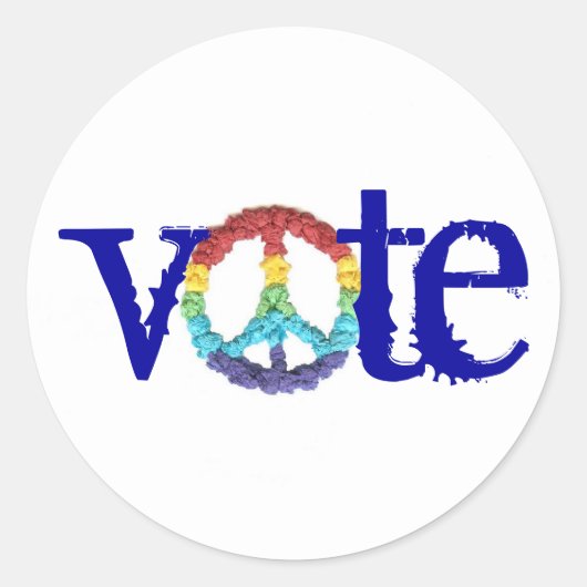 Stem vredesteken sticker (Voorkant)