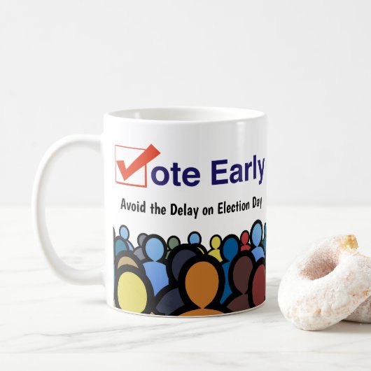 Stem vroeg koffiemok (Met donut)