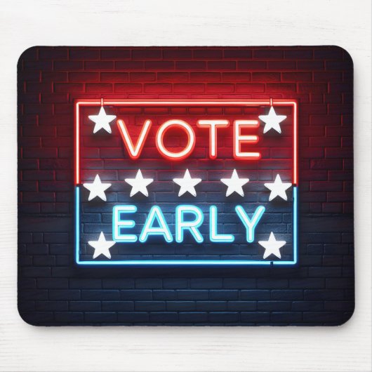 Stem Vroeg Neon teken Muismat (Voorkant)