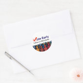 Stem vroeg persoonlijk 2026 ronde sticker (Envelop)