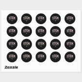 Stem Wetenschap Technologie Engineering Wiskunde L Ronde Sticker (Vel)