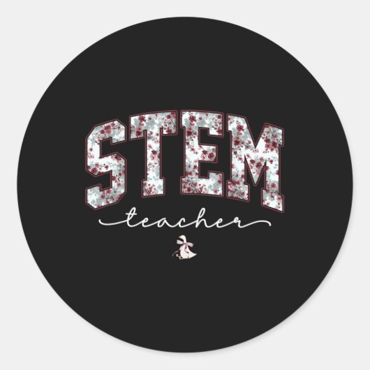 Stem Wetenschap Technologie Engineering Wiskunde L Ronde Sticker (Voorkant)