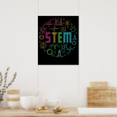 STEM Wetenschap Technologie Techniek Wiskunde Doce Poster (Keuken)