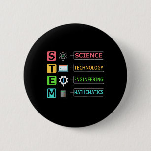 Stem Wetenschap Technologie Techniek Wiskunde Lera Ronde Button 5,7 Cm