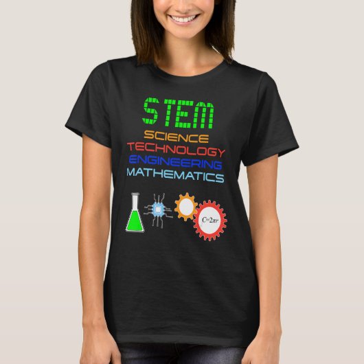 Stem Wetenschap Technologie Techniek Wiskunde St T-shirt (Voorkant)
