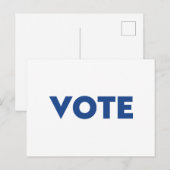 Stem wit blauwe moderne typografie eenvoudig briefkaart (Voorkant / Achterkant)