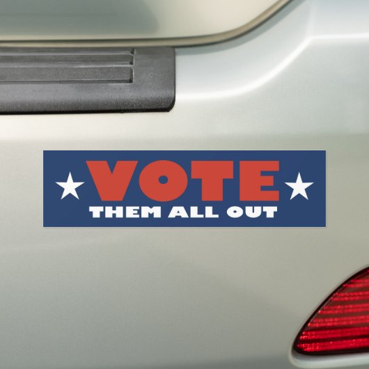 Stem ze allemaal uit bumpersticker (Op auto)