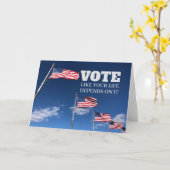 Stem zoals je leven ervan afhangt... Wenskaart Kaart (Gele Bloem)