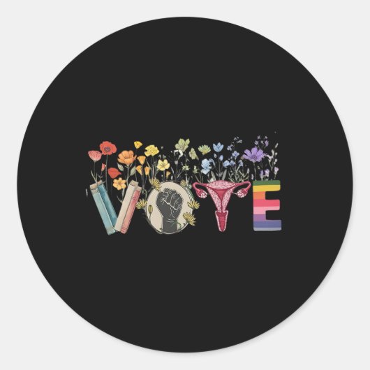 Stem zoals Ruth je bloemen stuurde, feministische Ronde Sticker (Voorkant)