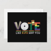 Stem zoals Ruth stuurde je Gavel Feministen LGBT P Briefkaart (Voorkant / Achterkant)