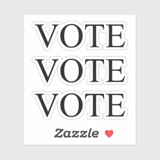 "stem" zwarte letters - 3 per blad sticker (Vel)