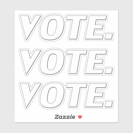 " stem " zwarte transparante letters - sticker (Vel)