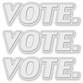 " stem " zwarte transparante letters - sticker (Voorkant)