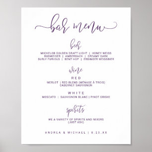 Stembalken voor bruiloft - Stuitscript (Paars / pl Poster