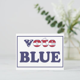 Stemblauw - Amerikaanse vlag Typografie Briefkaart