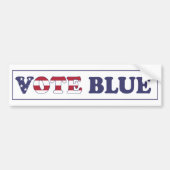 Stemblauw - Amerikaanse vlag Typografie Bumpersticker (Voorkant)
