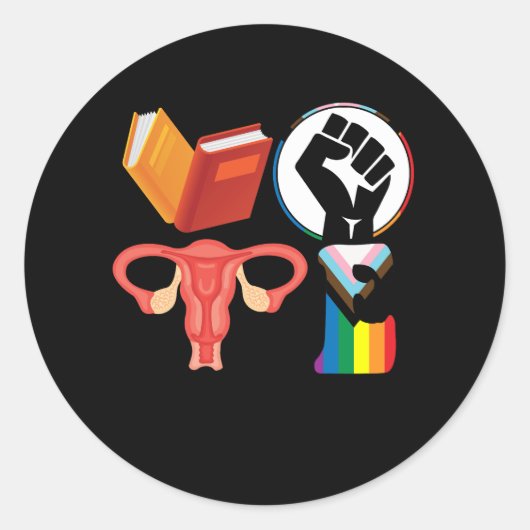 Stemboeken Eerste Ovariëteiten LGBT onderdrukte Ve Ronde Sticker (Voorkant)