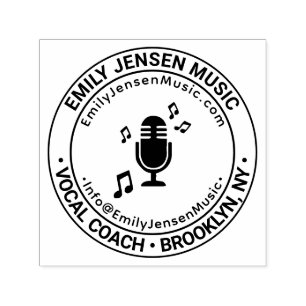Stemcoach Stem Muzikant Logo Bedrijfsnaam, Opricht Zelfinktende Stempel
