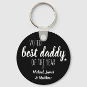 Stemd beste vader van het Jaar tegen ... Zwart-Wit Sleutelhanger (Voorkant)
