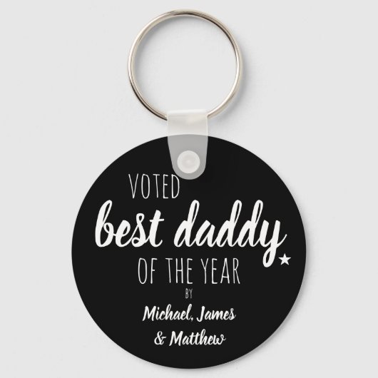 Stemd beste vader van het Jaar tegen ... Zwart-Wit Sleutelhanger (Achterkant)