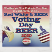 Stemdag Bier! Stem! Verkiezingen 2020 Bier Etiket (Enkel label)
