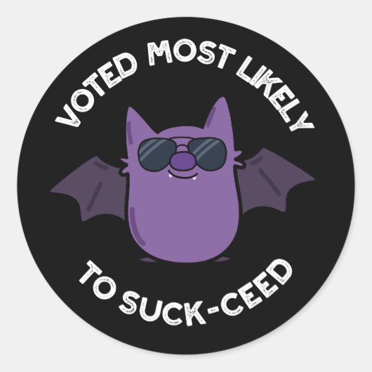 Stemde meest waarschijnlijk om te zuigen vleermuis ronde sticker (Voorkant)