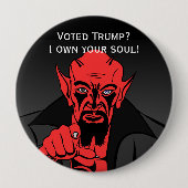 "Stemde Trump met Satan? Ronde Button 4,0 Cm (Voorkant)