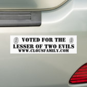 Stemden op de minste van twee kwaden bumpersticker (Op auto)