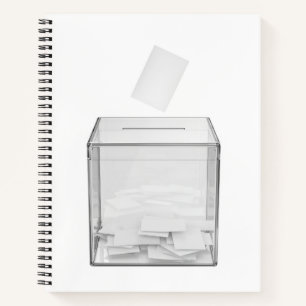 Stemdocument en transparant stemhokje notitieboek