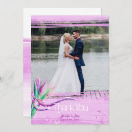 Stemelegante florale bouquet van tulpen bedankkaart