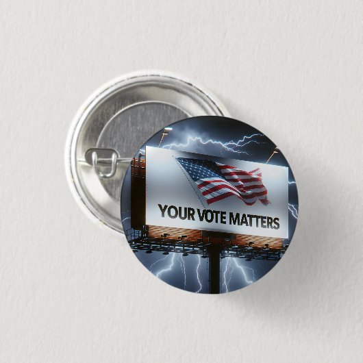 Stemherinnering Billboard met Lightning Ronde Button 3,2 Cm (Voorkant /achterkant)