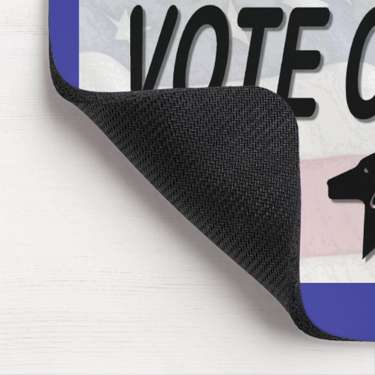 Stemhond bij Amerikaanse vlag Mousepad Muismat (Hoek)