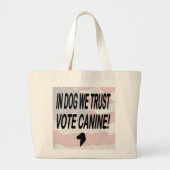 Stemhond met Amerikaanse vlag Grote Tote Bag (Voorkant)