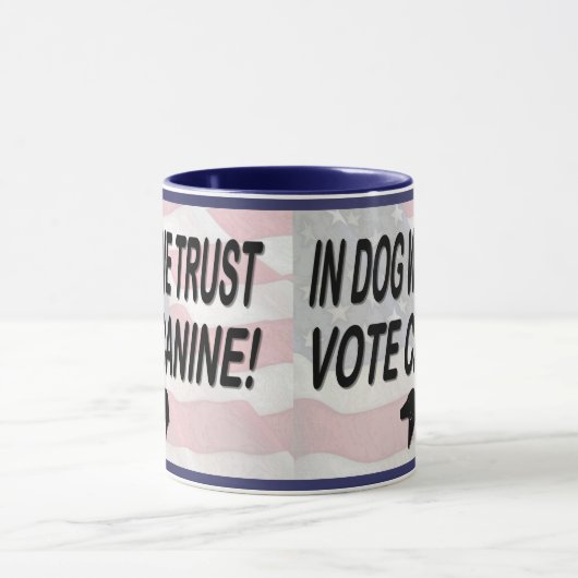 Stemhond met Amerikaanse vlag Mok (Midden)