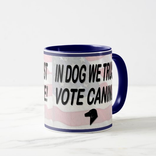 Stemhond met Amerikaanse vlag Mok (Voorkant rechts)