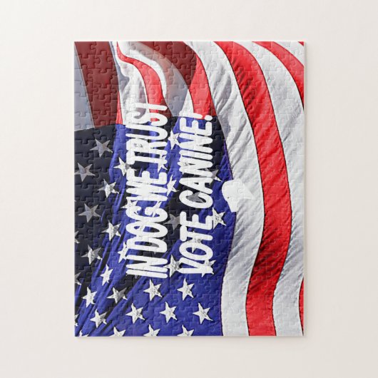 Stemhond met Amerikaanse vlag Puzzle Legpuzzel (Verticaal)