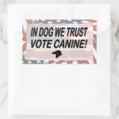 Stemhond met Amerikaanse vlag Rechthoekige Sticker (Tas)