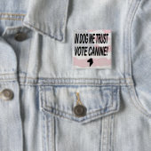 Stemhond met Amerikaanse vlag Vierkante Button 5,1 Cm (In situ)