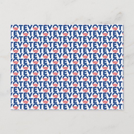 Stemhoop rood wit blauw modern typografisch patroo briefkaart (Voorkant)