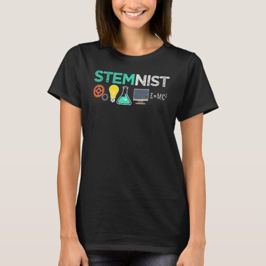 Steminist Science Technology Engineering Math STEM T-shirt (Voorkant)